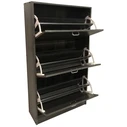 Velco Pro Systems Shoe Cabinet with Three Doors - Ventilated Back Panel 63x24x115 cm Gray Oak