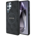 Guess Leather 4G Colored Ring Classic Logo MagSafe for Samsung Galaxy S25 Ultra black