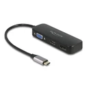 Αντάπτορας USB Delock USB-C σε VGA/HDMI/DisplayPort 64156, 4K, 20cm, μαύρος