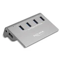 USB Hub Delock 64181, 4x USB θύρες, 10 Gbps, γκρι