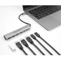 USB Hub Delock 64232, 6x θυρών, 10Gbps, USB-C σύνδεση, γκρι