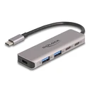 USB Hub Delock 64239, 4X Θυρών, 5Gbps, USB-C Σύνδεση, Γκρι
