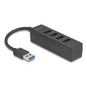 USB Hub Delock 64350, 4X Θυρών, USB 3.0, 5Gbps, USB Σύνδεση, Μαύρος