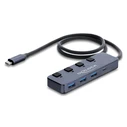 DELOCK USB-C Hub 64384 with switches, 4-port (3x USB-A + 1x USB-C), 10Gbps, USB-C connection, Grey