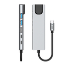 Tech-Protect HB02 HUB Adapter 6in1 USB-C + USB-A 2.0 + USB-A 3.0 + HDMI 4K30Hz + Ethernet RJ45 + PD 100W Space Grey