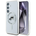 Karl Lagerfeld Button Karl & Choupette Heads Printed Logo MagSafe Samsung Galaxy S25 white