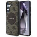 Guess 4G Round Patch Classic Logo MagSafe Samsung Galaxy S25+ Plus brown
