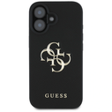 Guess Grained Big 4G Logo Small Classic Logo Apple iPhone 16 black