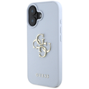 Guess Grained Big 4G Logo Small Classic Logo Apple iPhone 16 blue