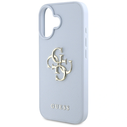 Guess Grained Big 4G Logo Small Classic Logo Apple iPhone 16 blue