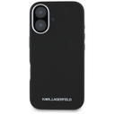 Karl Lagerfeld Saffiano Full Wrapped Elongated Metal Logo MagSafe Apple iPhone 16 black