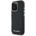Karl Lagerfeld Saffiano Full Wrapped Elongated Metal Logo MagSafe Apple iPhone 16 Pro black