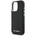 Karl Lagerfeld Saffiano Full Wrapped Elongated Metal Logo MagSafe Apple iPhone 16 Pro black
