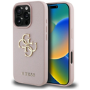 Guess Grained Big 4G Logo Small Classic Logo Apple iPhone 16 Pro pink