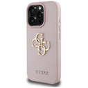 Guess Grained Big 4G Logo Small Classic Logo Apple iPhone 16 Pro pink