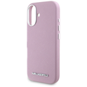 Karl Lagerfeld Saffiano Full Wrapped Elongated Metal Logo MagSafe Apple iPhone 16 pink