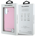 Karl Lagerfeld Saffiano Full Wrapped Elongated Metal Logo MagSafe Apple iPhone 16 pink