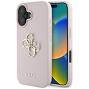 Guess Grained Big 4G Logo Small Classic Logo Apple iPhone 16 pink
