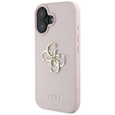 Guess Grained Big 4G Logo Small Classic Logo Apple iPhone 16 pink