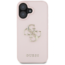 Guess Grained Big 4G Logo Small Classic Logo Apple iPhone 16 pink