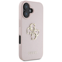 Guess Grained Big 4G Logo Small Classic Logo Apple iPhone 16 pink