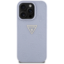 Guess Hot Stamp 4G Pattern Triangle Metal Logo Apple iPhone 16 Pro Max purple