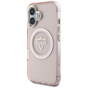 Guess IML Metal Mountain Logo MagSafe Apple iPhone 16 pink