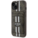 Guess 4G Stripes MagSafe Wallet Apple iPhone 15 brown