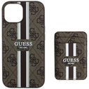 Guess 4G Stripes MagSafe Wallet Apple iPhone 15 brown
