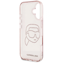 Karl Lagerfeld IML Rhinestones Karl Head Apple iPhone 16 pink