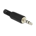 Βύσμα Ήχου Delock 3.5mm Stereo, 3 pin, Bend Protection, πλαστικό, μαύρο
