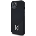 Karl Lagerfeld Silicone Shadow Metal Initial MagSafe Apple iPhone 15 black