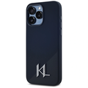 Karl Lagerfeld Silicone Shadow Metal Initial MagSafe Apple iPhone 15 Pro black