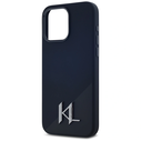 Karl Lagerfeld Silicone Shadow Metal Initial MagSafe Apple iPhone 15 Pro black
