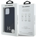 Karl Lagerfeld Silicone Shadow Metal Initial MagSafe Apple iPhone 15 Pro black