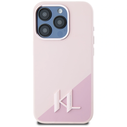 Karl Lagerfeld Silicone Shadow Metal Initial MagSafe Apple iPhone 15 Pro Max pink