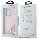 Karl Lagerfeld Silicone Shadow Metal Initial MagSafe Apple iPhone 15 Pro Max pink