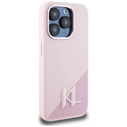 Karl Lagerfeld Silicone Shadow Metal Initial MagSafe Apple iPhone 15 Pro pink