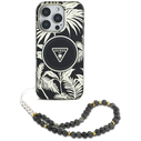 Guess Palm Trees Triangle Pearl Strap MagSafe Apple iPhone 16 black