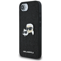 Karl Lagerfeld Fixed Glitter Karl&Choupette Heads Metal Pin Apple iPhone 17e / 16e black