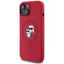 Karl Lagerfeld Silicone Karl&Choupette Heads Ring MagSafe Apple iPhone 15 red