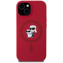 Karl Lagerfeld Silicone Karl&Choupette Heads Ring MagSafe Apple iPhone 15 red