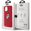 Karl Lagerfeld Silicone Karl&Choupette Heads Ring MagSafe Apple iPhone 15 red