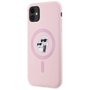 Karl Lagerfeld Silicone Karl&Choupette MagSafe Apple iPhone 11 pink