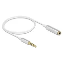 Καλώδιο Ήχου Delock 3.5mm αρσενικό σε θηλυκό 66072, CTIA, 32AWG, 0.5m, λευκό