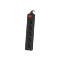 Πολύπριζο Lanberg 1.5m, Black, 5 Sockets, With Switch, Cable Made Of Solid Copper