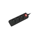 Πολύπριζο Lanberg 3m, Black, 3 sockets, with switch, cable made of solid copper