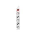 Πολύπριζο Lanberg 3m, White, 5 Sockets, With Switch, Cable Made Of Solid Copper