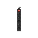 Πολύπριζο Lanberg 3m, Black, 5 Sockets, With Switch, Cable Made Of Solid Copper