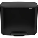 Brabantia Bo Pedal Bin - Black, 3 x 11 L